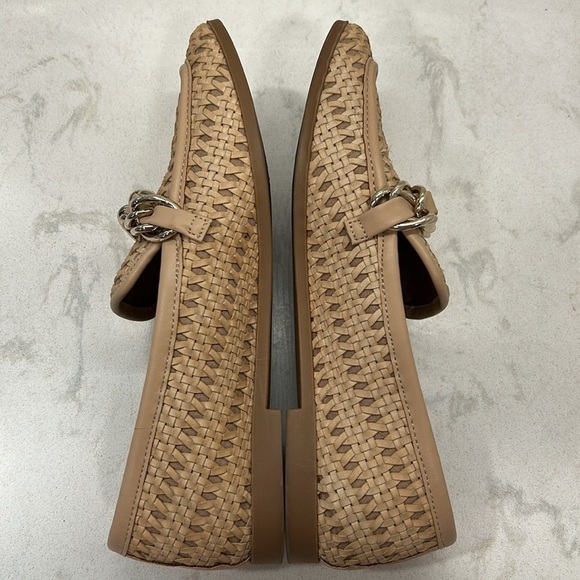 Steve Madden Terrain Loafer Tan 6.5 Chain Detail Woven Slip On Almond Toe - Picture 10 of 16